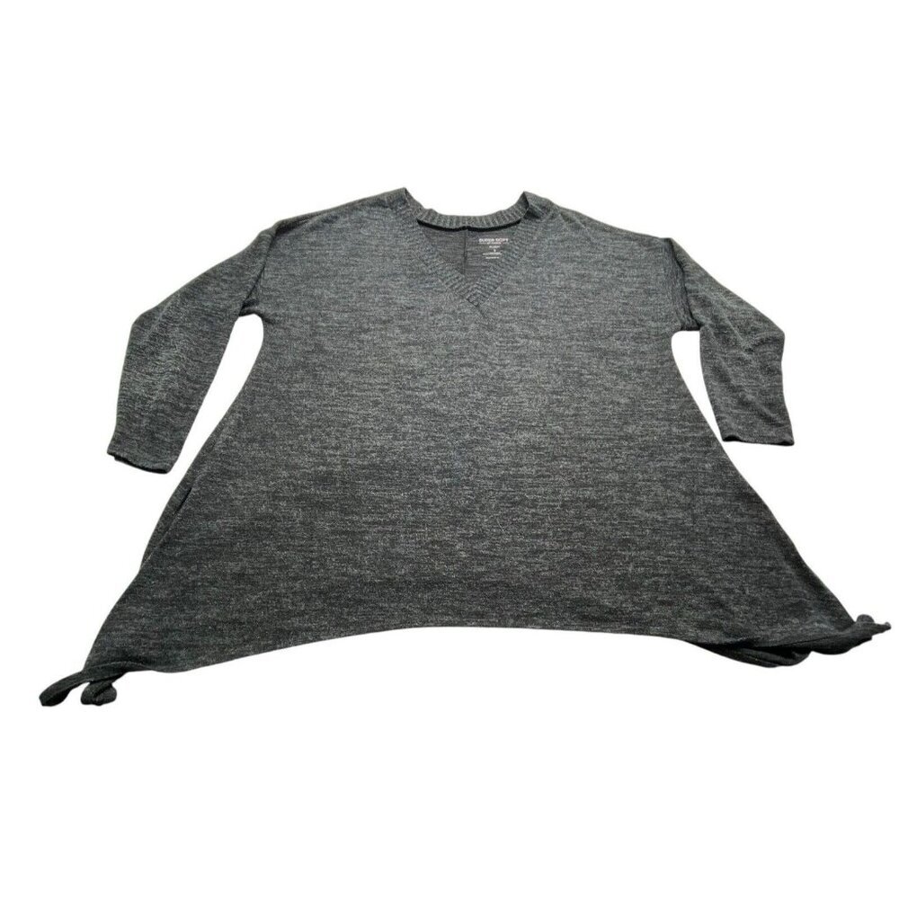Torrid Women Super Soft Plush Tunic Sz 2xl Gray 3/4 Sleeve V Neck Casual 92-12